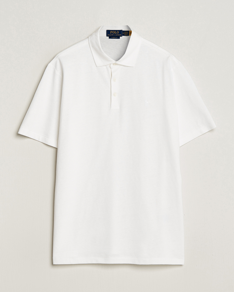 Men | Polo Shirts | Polo Ralph Lauren | Cotton/Linen Polo Shirt White