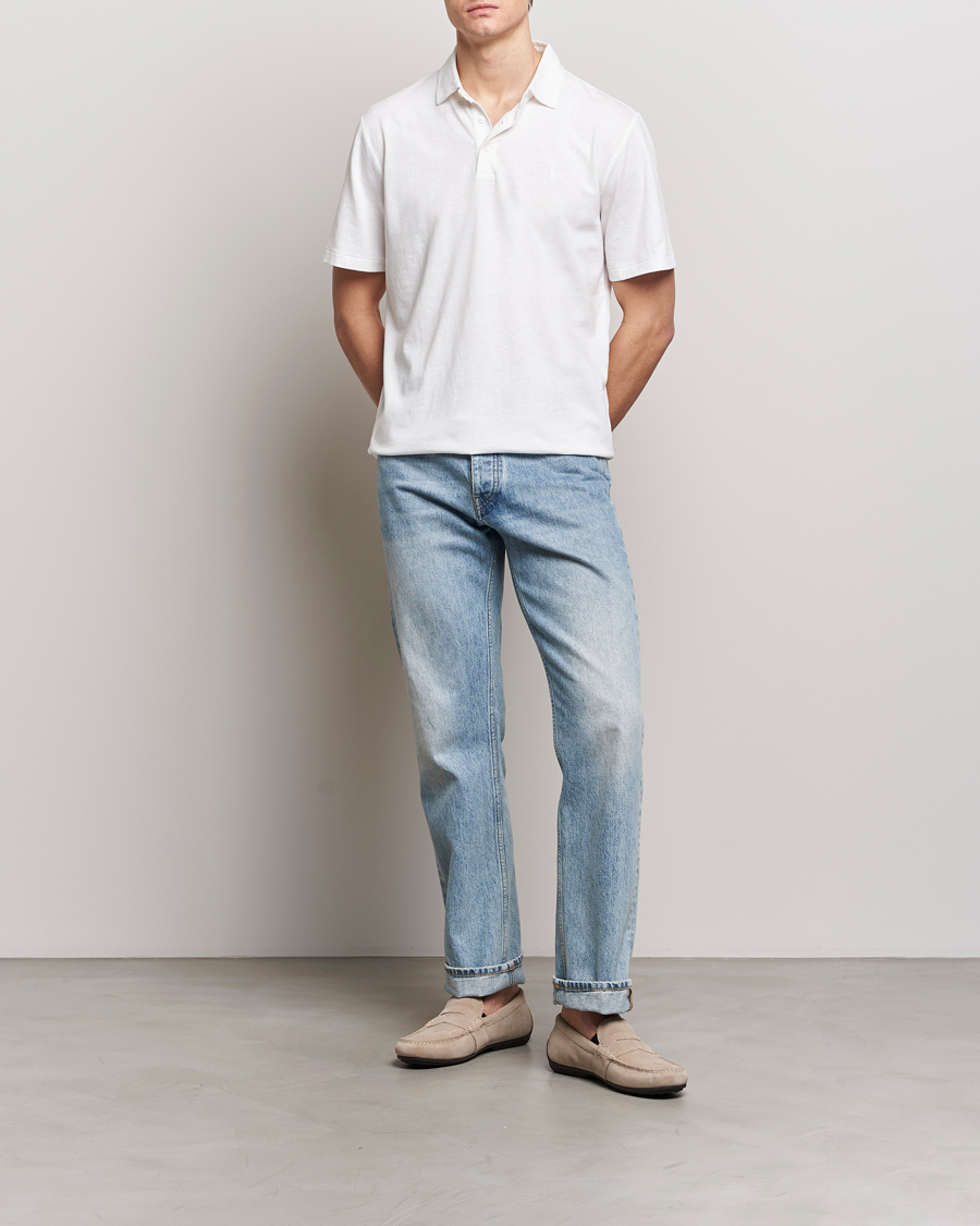 Men | Polo Shirts | Polo Ralph Lauren | Cotton/Linen Polo Shirt White