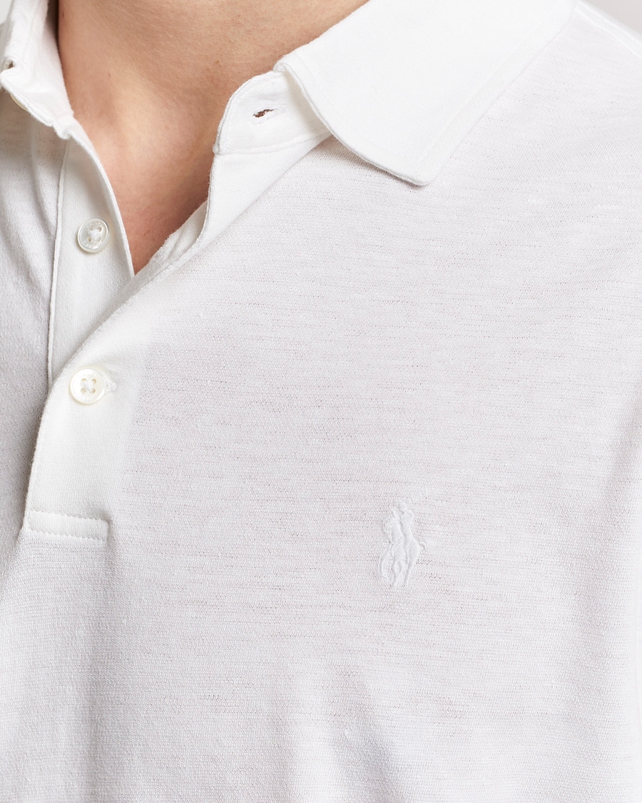 Men | Polo Shirts | Polo Ralph Lauren | Cotton/Linen Polo Shirt White