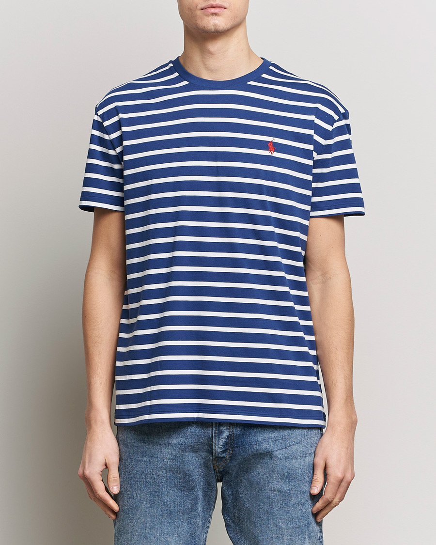 Men | Short Sleeve T-shirts | Polo Ralph Lauren | Crew Neck Striped T-Shirt Beach Royal/White