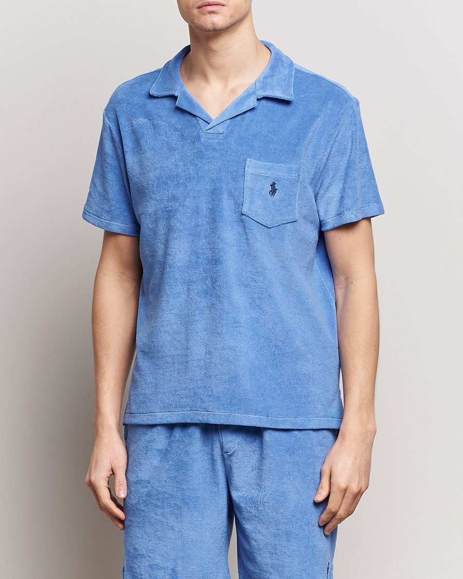Men | Short Sleeve Polo Shirts | Polo Ralph Lauren | Cotton Terry Polo Harbor Island Blue