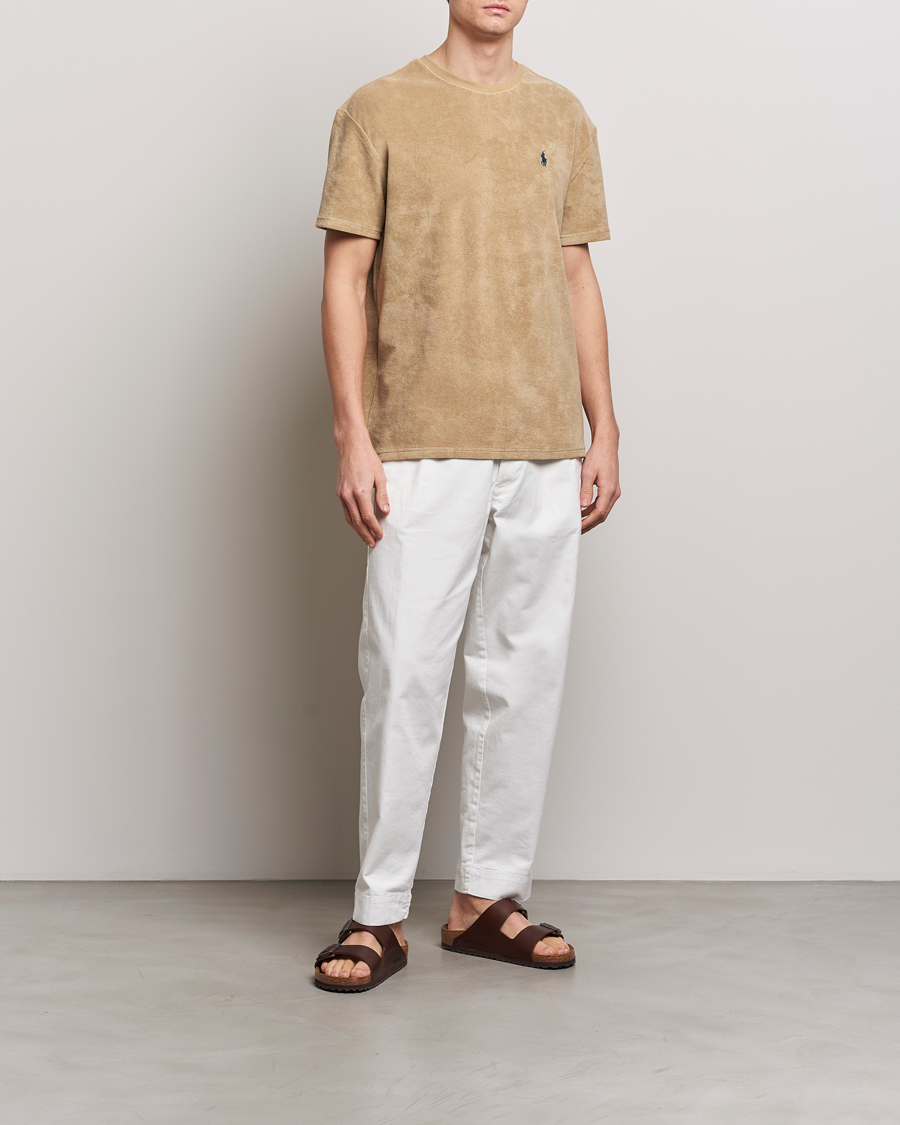 Men | T-Shirts | Polo Ralph Lauren | Terry Cotton T-Shirt Coastal Beige