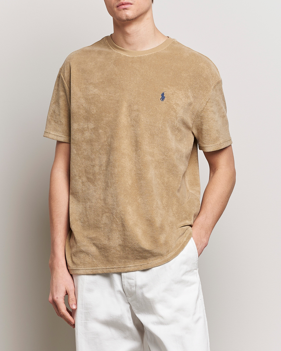 Men | T-Shirts | Polo Ralph Lauren | Terry Cotton T-Shirt Coastal Beige