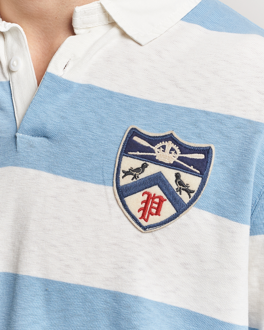 Men | Sweaters & Knitwear | Polo Ralph Lauren | Jersey Striped Rugger Powder Blue/Nevis