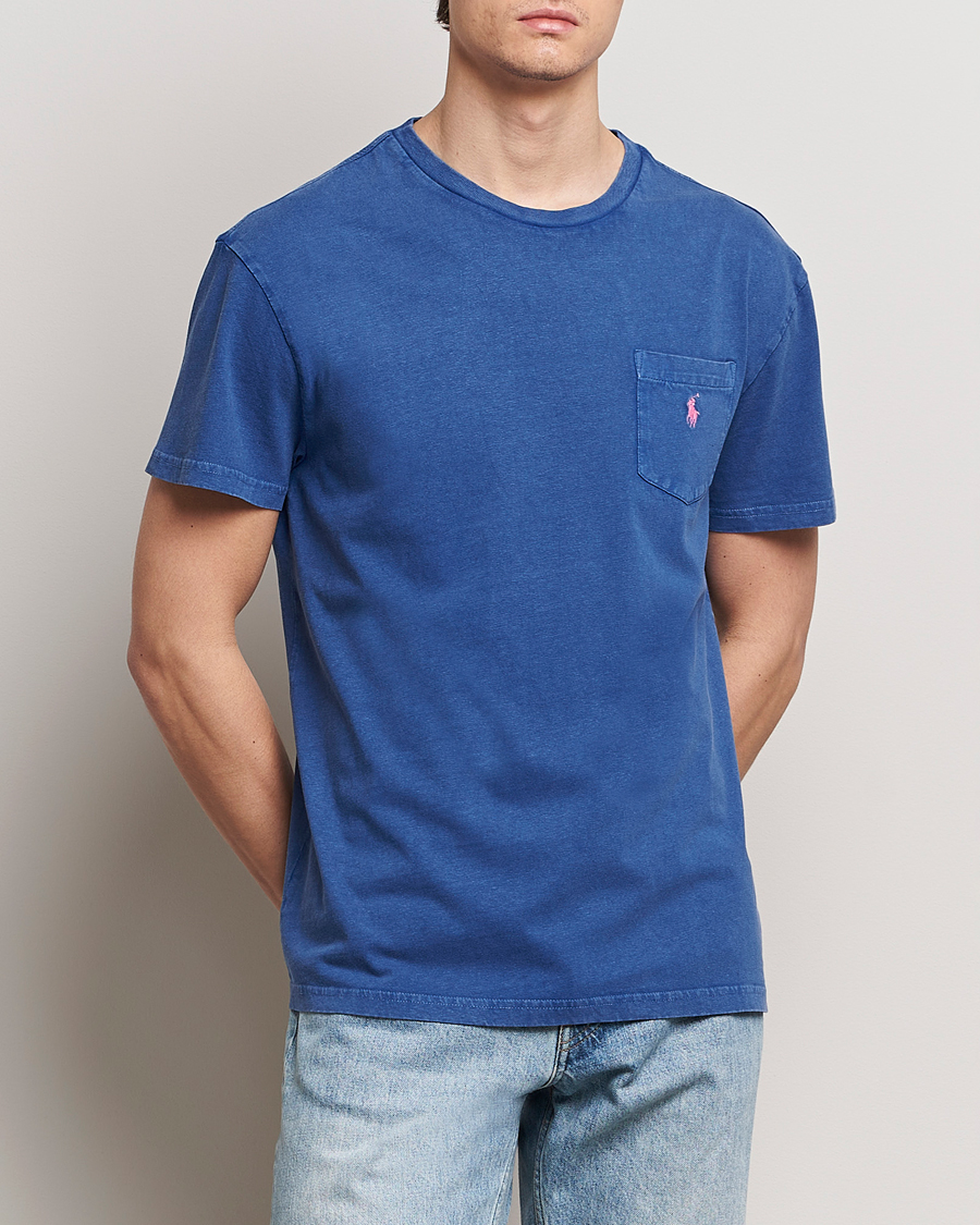 Men | Short Sleeve T-shirts | Polo Ralph Lauren | Cotton Linen Crew Neck T-Shirt Beach Royal