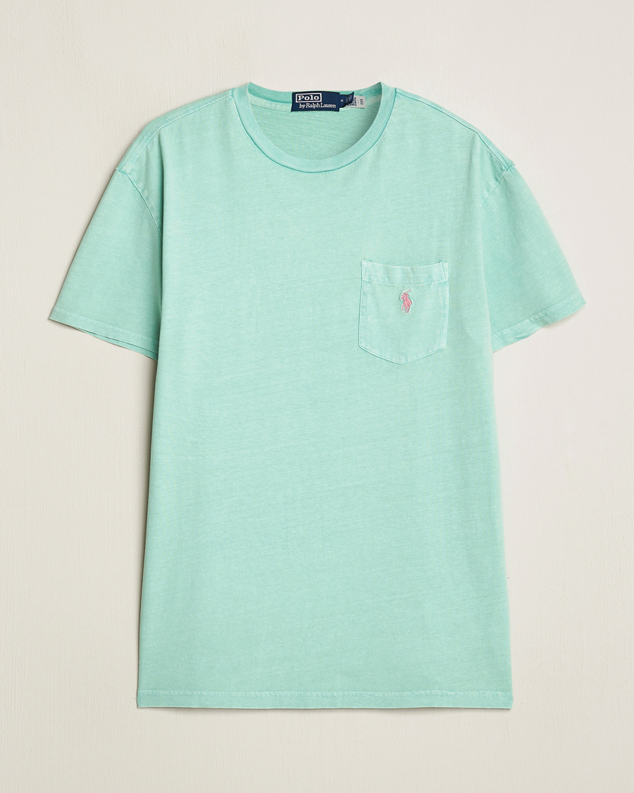 Men | T-Shirts | Polo Ralph Lauren | Cotton Linen Crew Neck T-Shirt Celadon