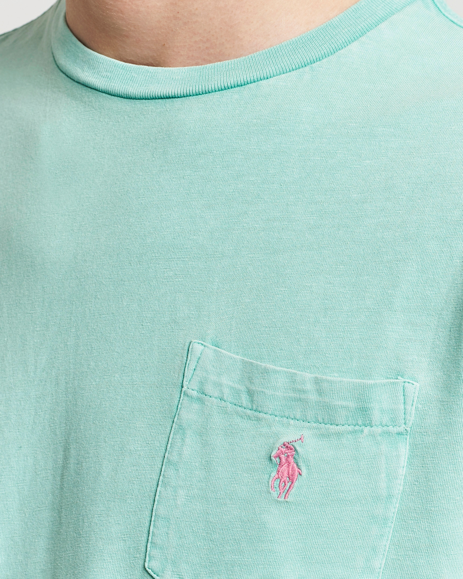 Men | T-Shirts | Polo Ralph Lauren | Cotton Linen Crew Neck T-Shirt Celadon