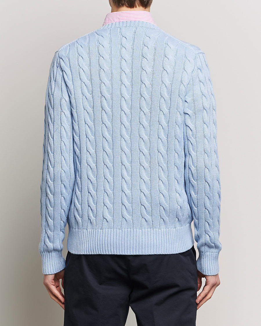 Men | Sweaters & Knitwear | Polo Ralph Lauren | Cotton Cable Pullover Blue Hyacinth