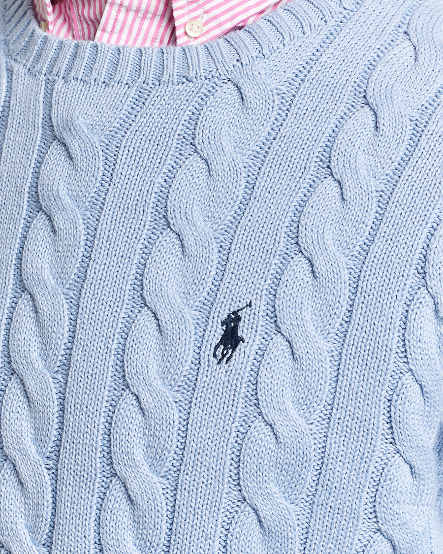 Men | Sweaters & Knitwear | Polo Ralph Lauren | Cotton Cable Pullover Blue Hyacinth