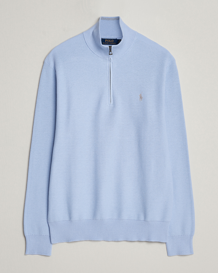Men | Sweaters & Knitwear | Polo Ralph Lauren | Textured Half-Zip Blue Hyacinth