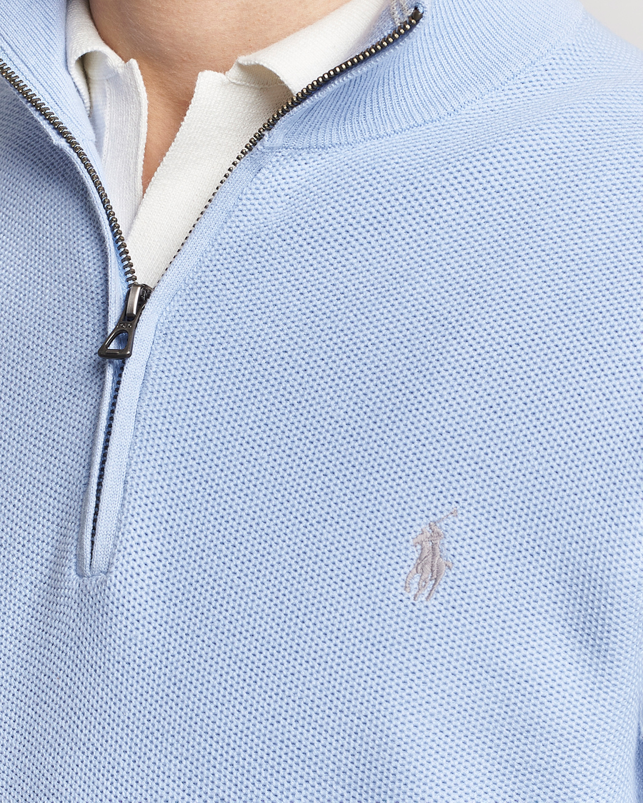 Men | Sweaters & Knitwear | Polo Ralph Lauren | Textured Half-Zip Blue Hyacinth