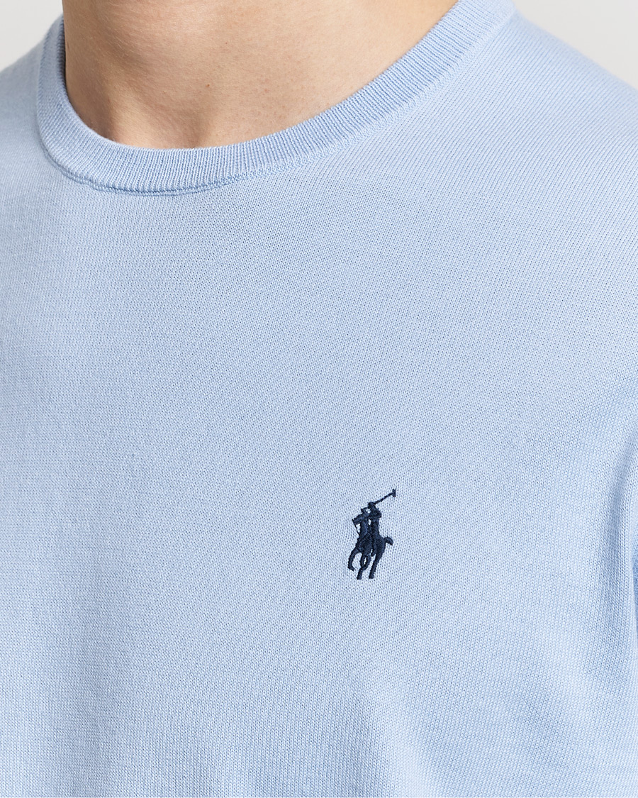 Men | Sweaters & Knitwear | Polo Ralph Lauren | Cotton Crew Neck Sweater Blue Hyacinth