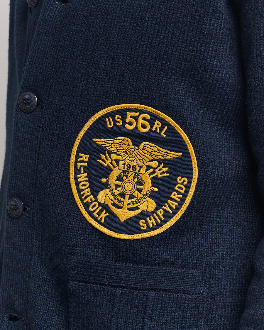 Men | Sweaters & Knitwear | Polo Ralph Lauren | Cotton Varsity Cardigan Aviator Navy