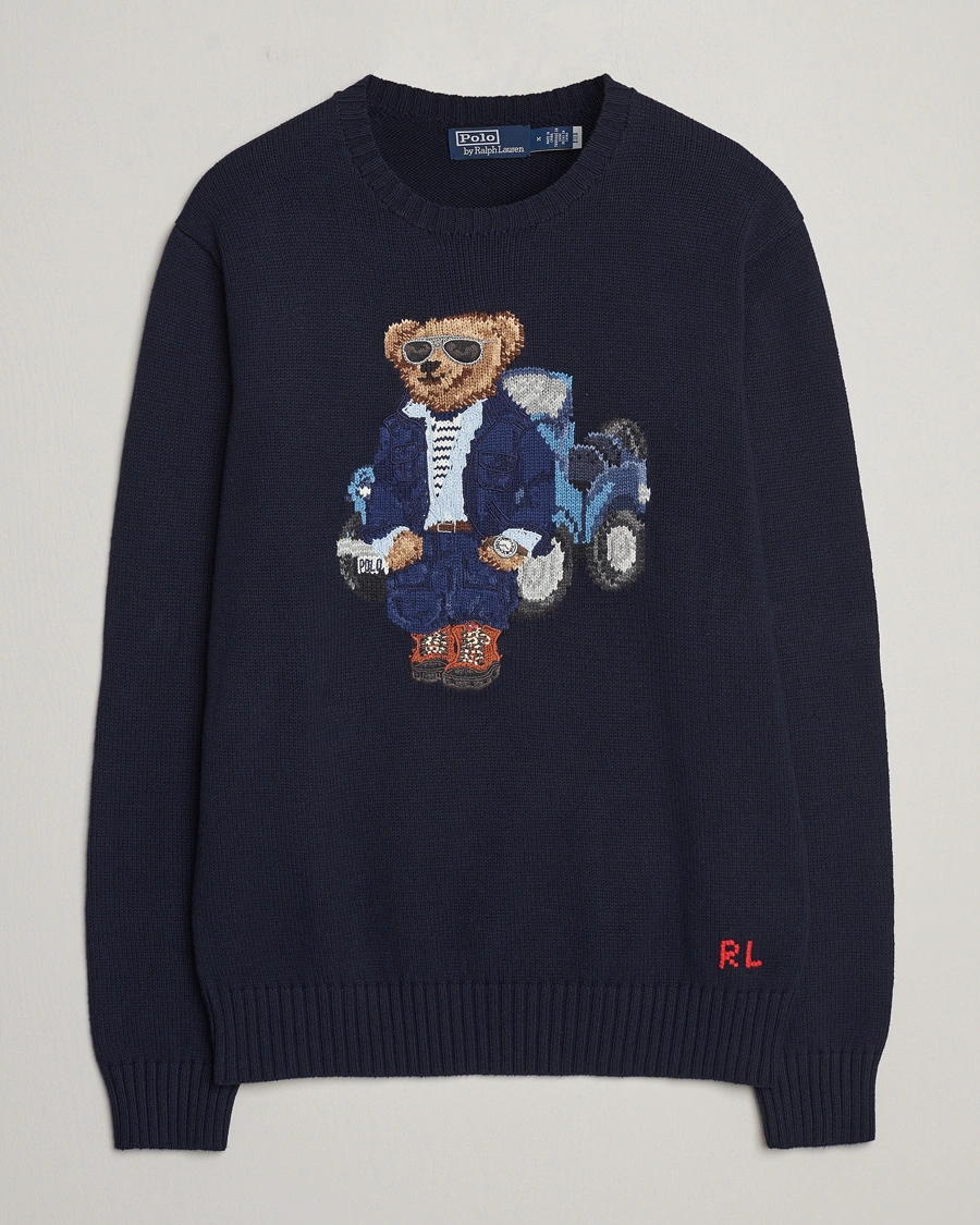 Men | Sweaters & Knitwear | Polo Ralph Lauren | Knitted Bear Sweater Aviator Navy