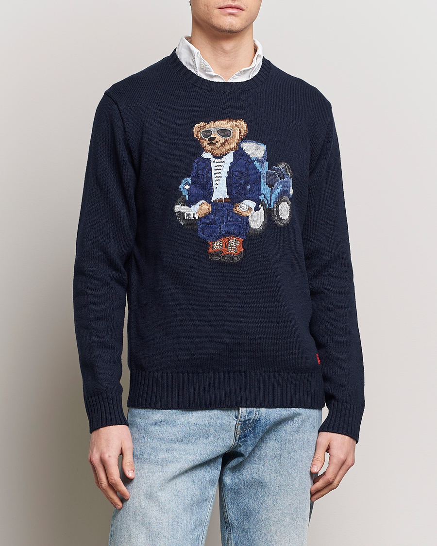 Herr | Stickade tröjor | Polo Ralph Lauren | Knitted Bear Sweater Aviator Navy