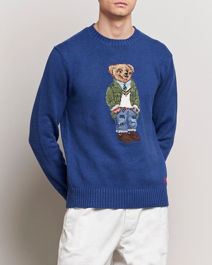Men | Knitted Jumpers | Polo Ralph Lauren | Knitted Bear Sweater Beach Royal