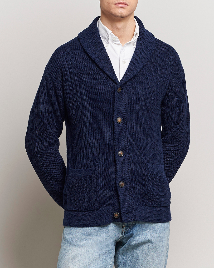 Men | Sweaters & Knitwear | Polo Ralph Lauren | Cotton/Linen Shawl Collar Cardigan Bright Navy