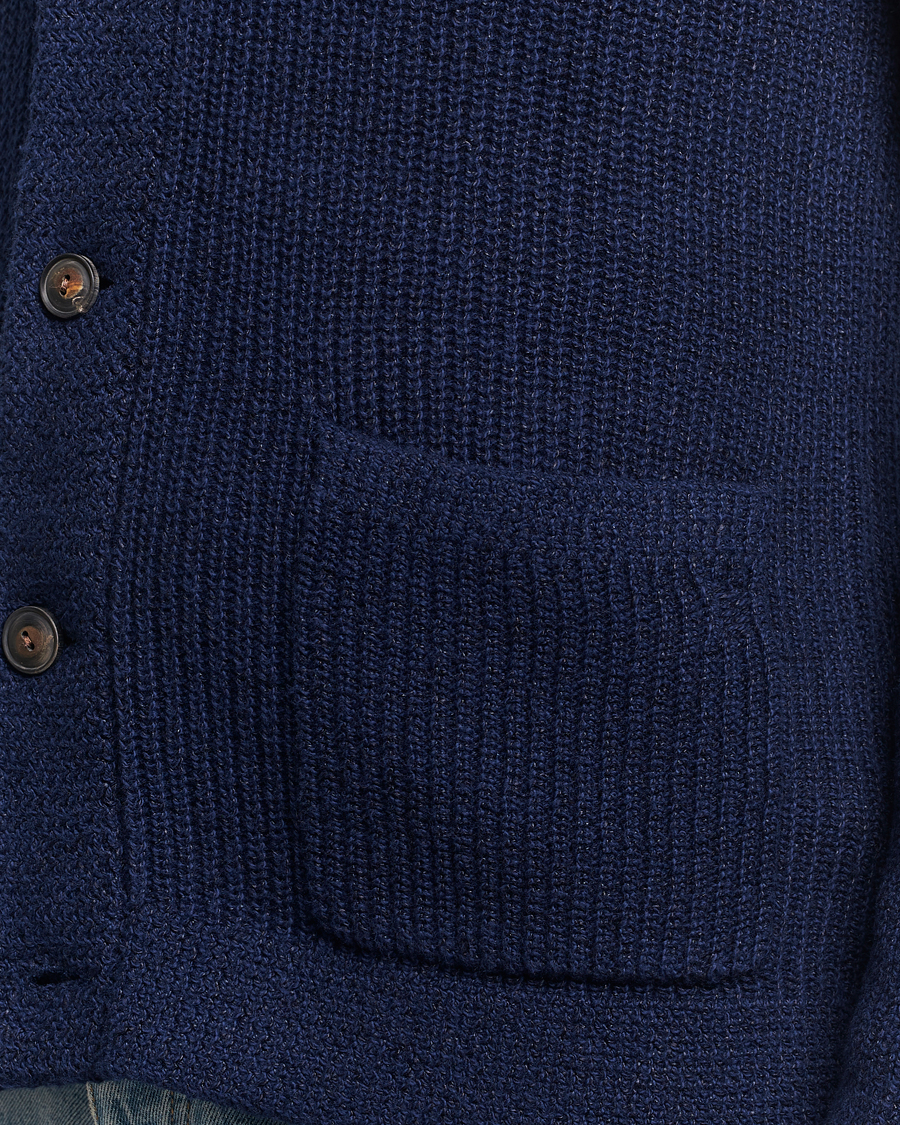 Men | Sweaters & Knitwear | Polo Ralph Lauren | Cotton/Linen Shawl Collar Cardigan Bright Navy