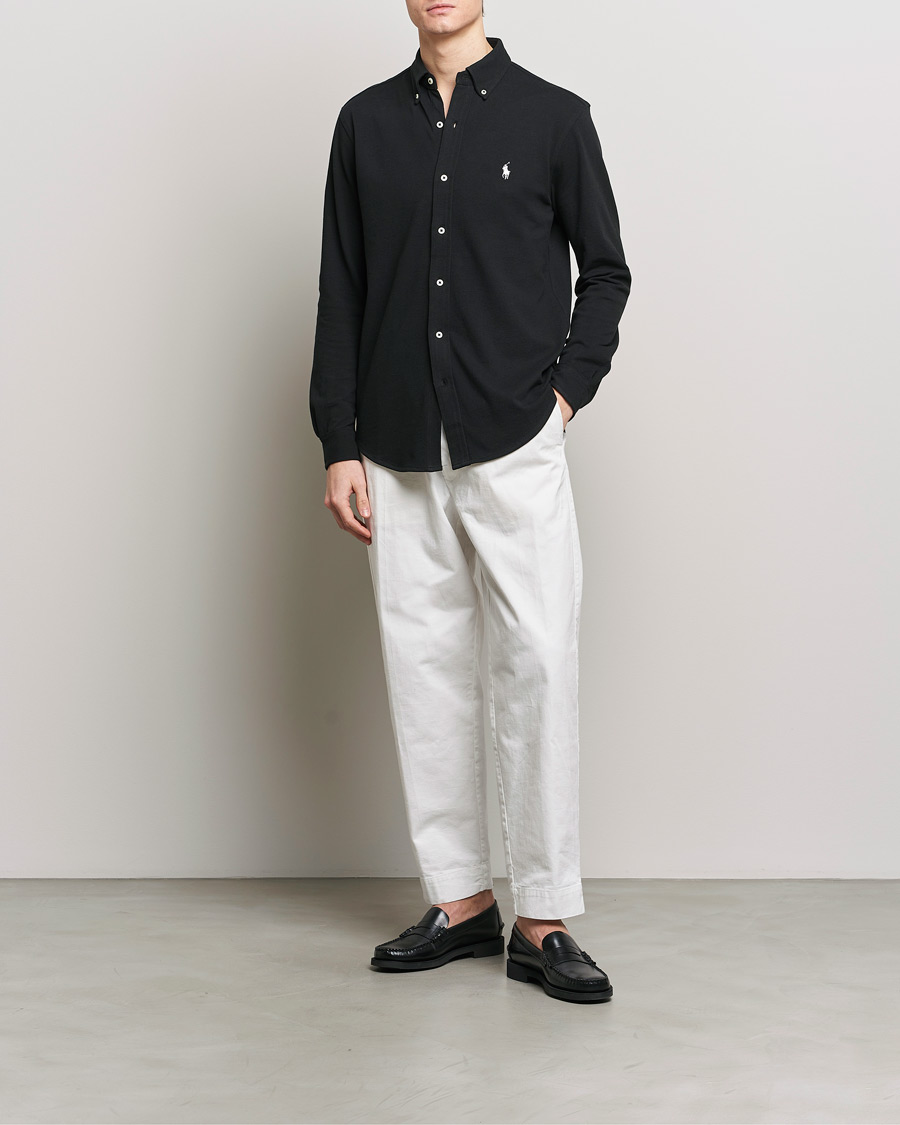 Men | Shirts | Polo Ralph Lauren | Featherweight Mesh Shirt Polo Black