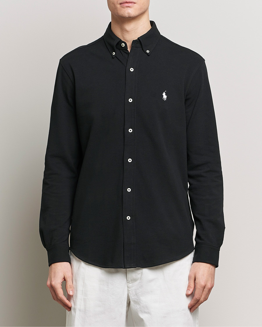 Men | Shirts | Polo Ralph Lauren | Featherweight Mesh Shirt Polo Black