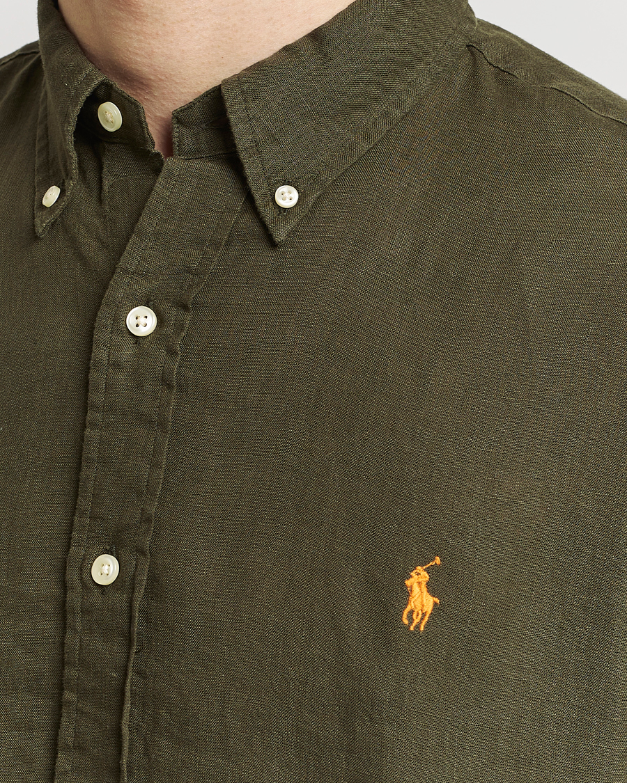 Men | Shirts | Polo Ralph Lauren | Custom Fit Linen Button Down Armadillo