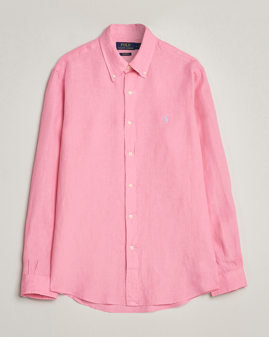 Men | Shirts | Polo Ralph Lauren | Custom Fit Linen Button Down Florida Pink