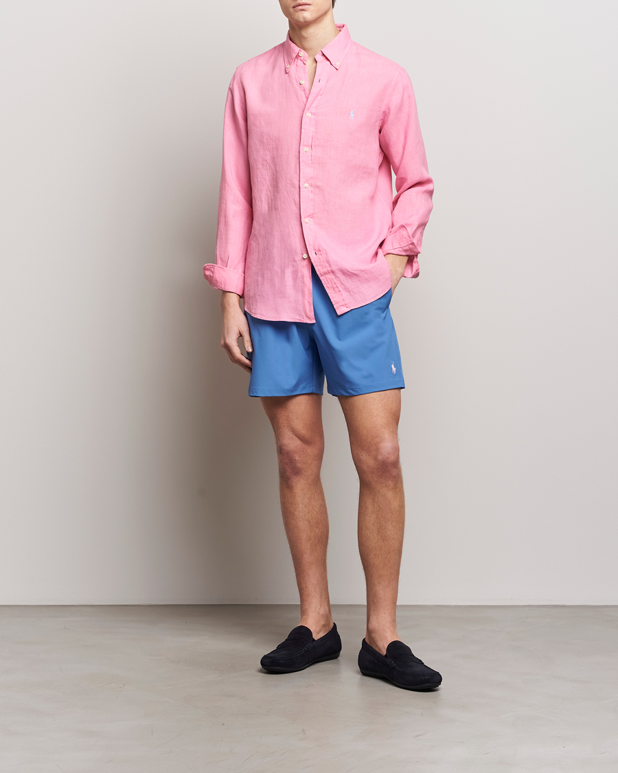 Men | Shirts | Polo Ralph Lauren | Custom Fit Linen Button Down Florida Pink