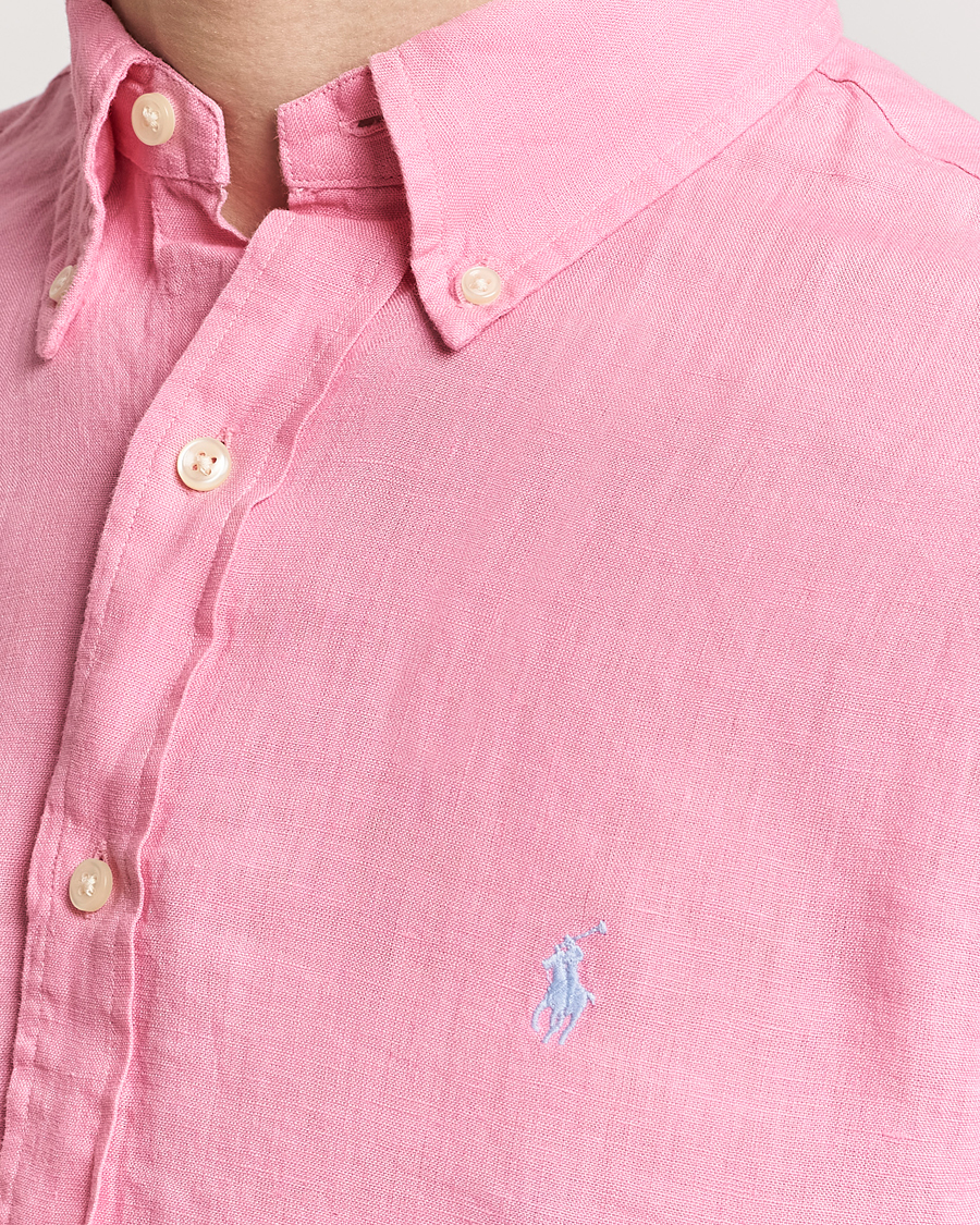 Men | Shirts | Polo Ralph Lauren | Custom Fit Linen Button Down Florida Pink