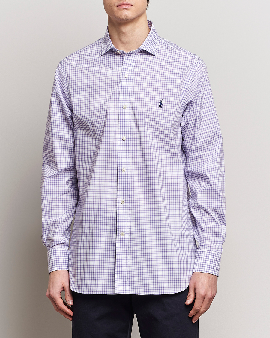 Herr | Skjortor | Polo Ralph Lauren | Custom Fit Poplin Shirt Purple/White