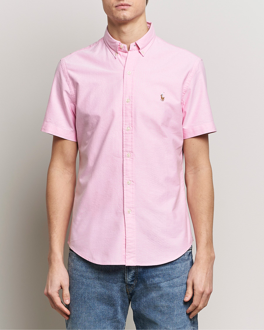 Men | Shirts | Polo Ralph Lauren | Slim Fit Oxford Short Sleeve Shirt New Rose
