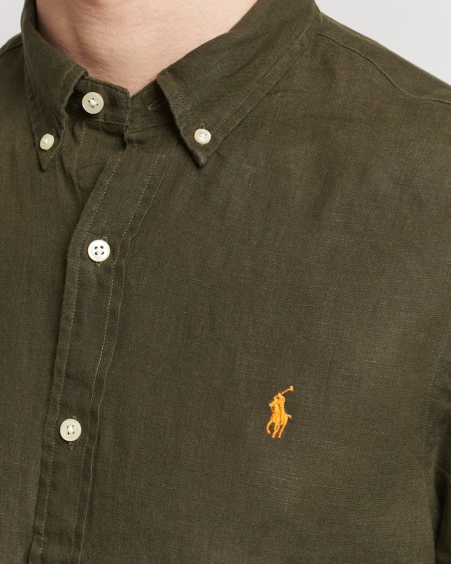 Men | Shirts | Polo Ralph Lauren | Slim Fit Linen Button Down Shirt Armadillo