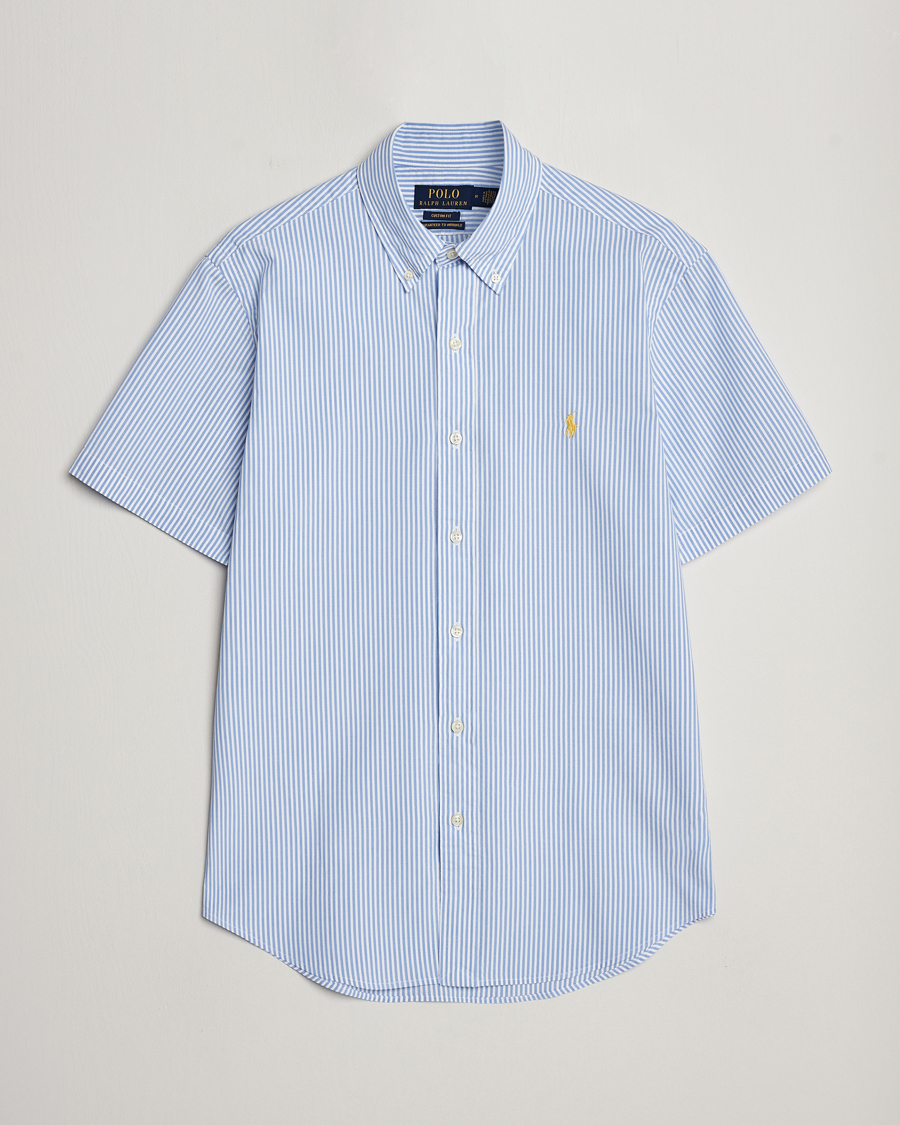 Men | Shirts | Polo Ralph Lauren | Seersucker Short Sleeve Striped Shirt Blue/White