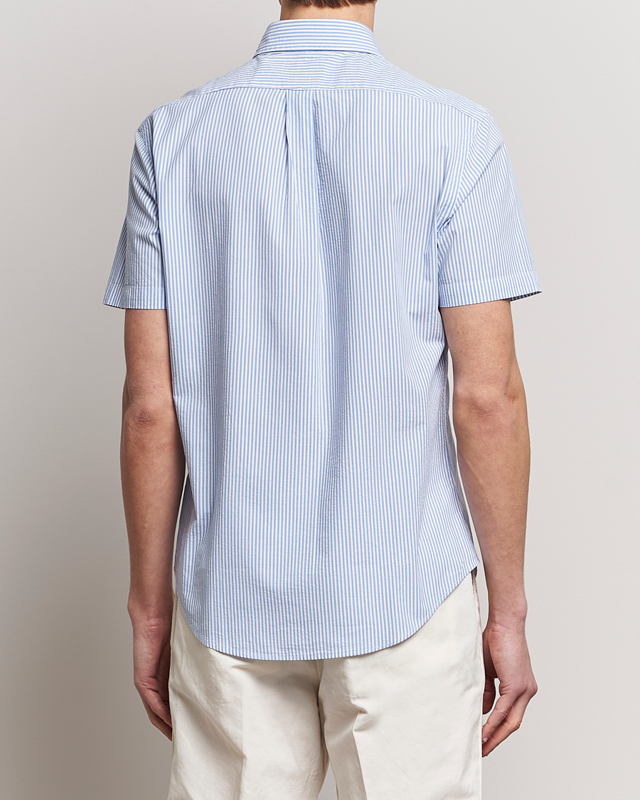 Men | Shirts | Polo Ralph Lauren | Seersucker Short Sleeve Striped Shirt Blue/White