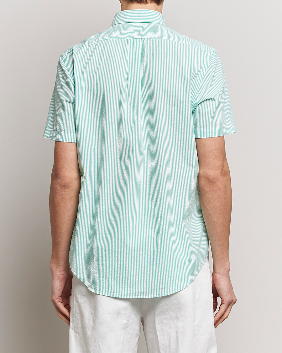 Men | Shirts | Polo Ralph Lauren | Seersucker Short Sleeve Striped Shirt Green/White