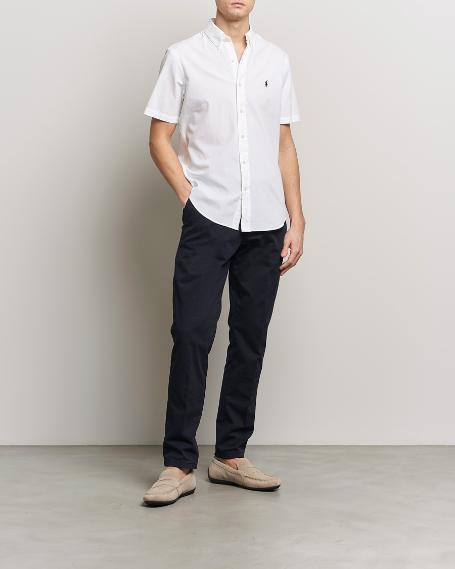 Men | Shirts | Polo Ralph Lauren | Seersucker Short Sleeve Shirt White