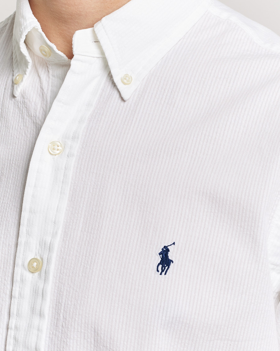 Men | Shirts | Polo Ralph Lauren | Seersucker Short Sleeve Shirt White