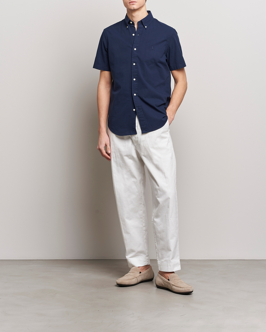 Men | Shirts | Polo Ralph Lauren | Seersucker Short Sleeve Shirt Astoria Navy
