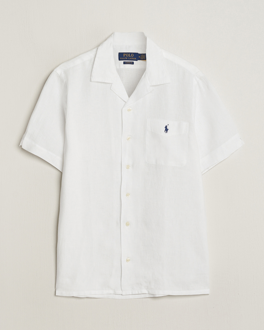 Men | Shirts | Polo Ralph Lauren | Linen Pocket Short Sleeve Shirt White