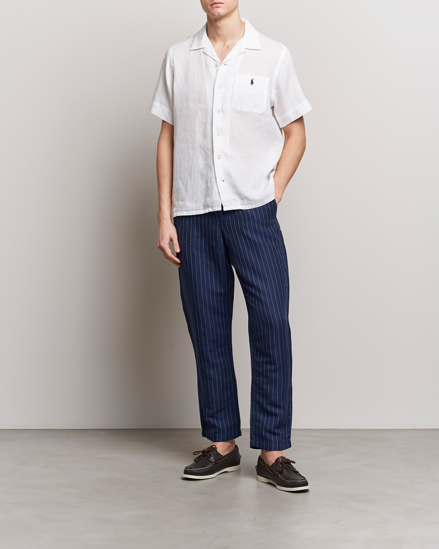 Men | Shirts | Polo Ralph Lauren | Linen Pocket Short Sleeve Shirt White