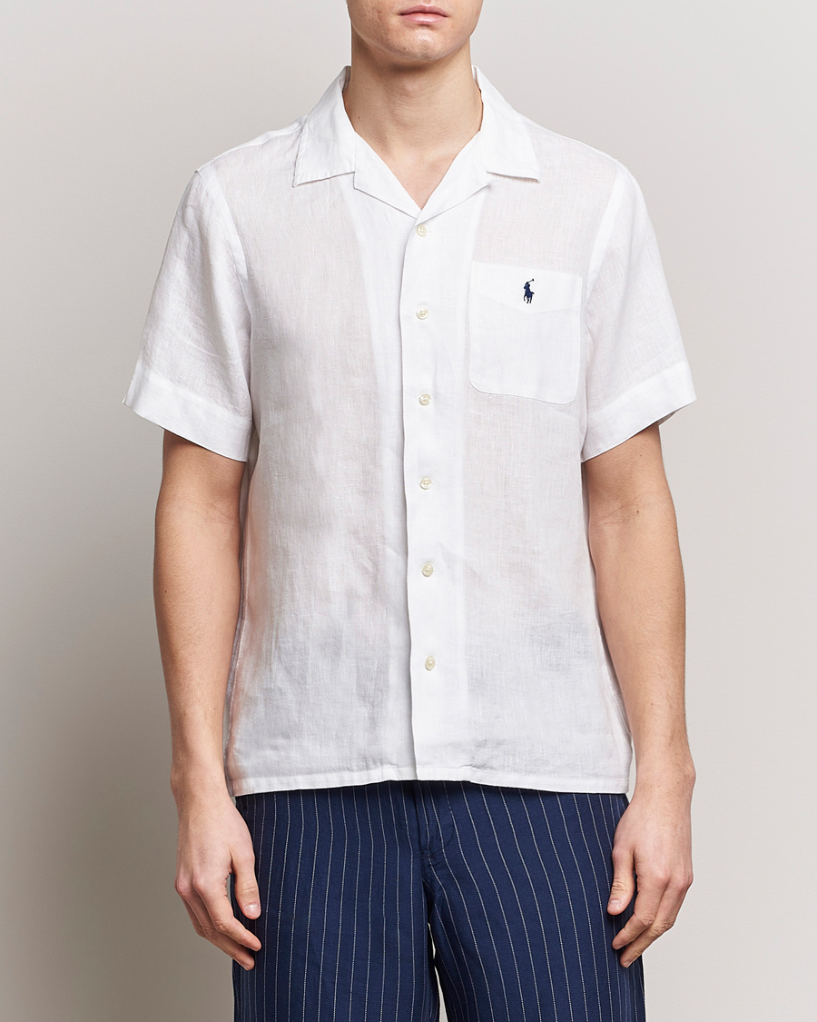 Men |  | Polo Ralph Lauren | Linen Pocket Short Sleeve Shirt White