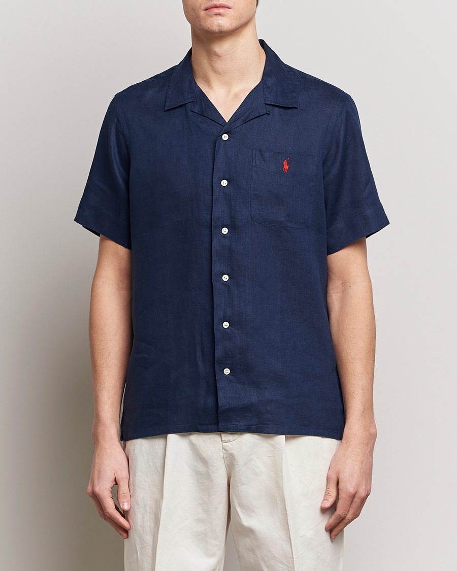 Men | Casual | Polo Ralph Lauren | Linen Pocket Short Sleeve Shirt Newport Navy