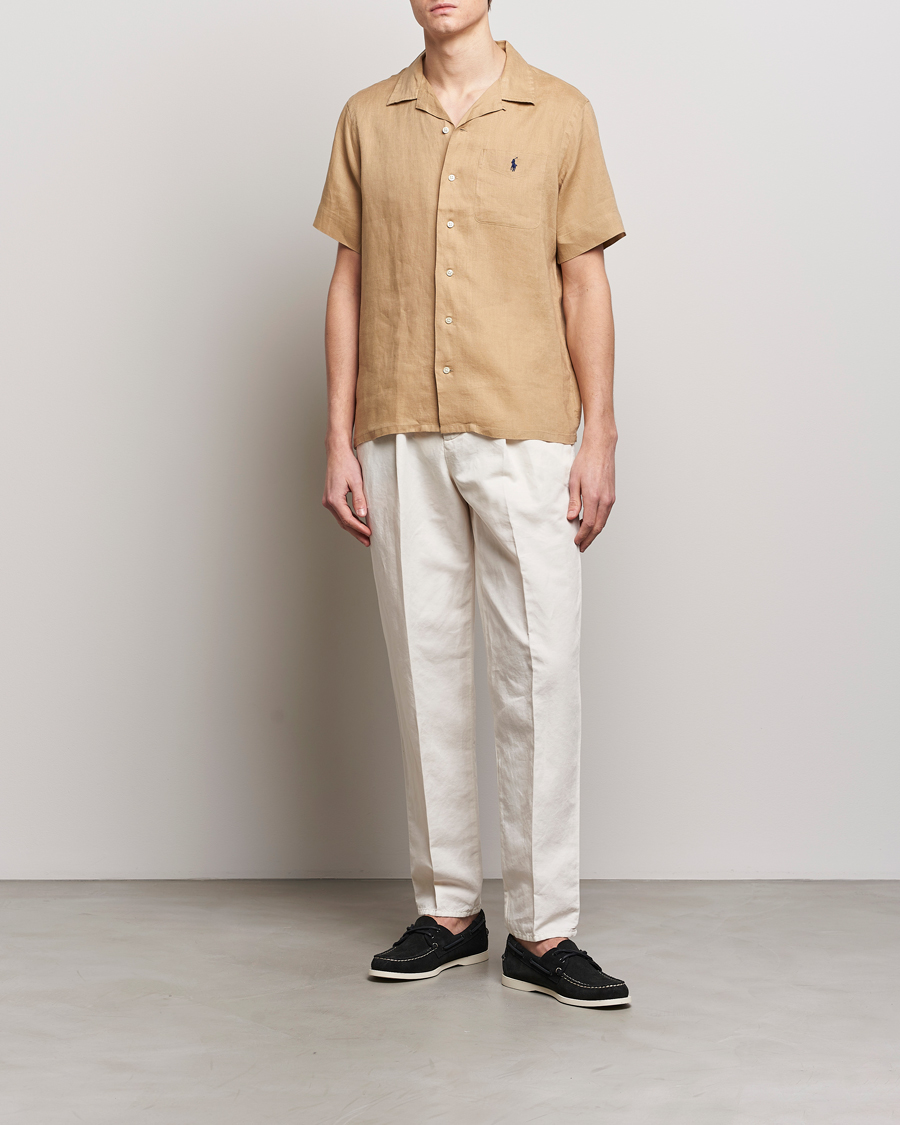 Polo Ralph Lauren Linen Pocket Short Sleeve Shirt Vintage Khaki at