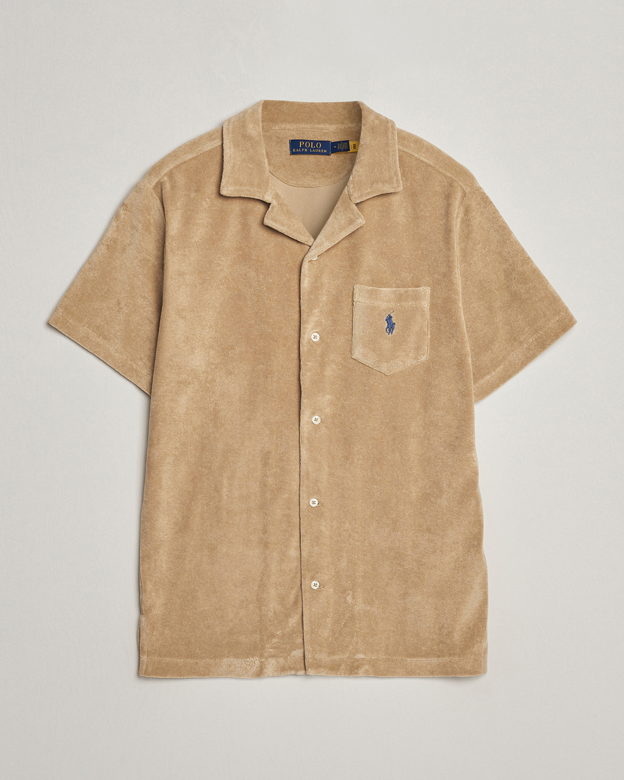 Men | Shirts | Polo Ralph Lauren | Cotton Terry Short Sleeve Shirt Coastal Beige