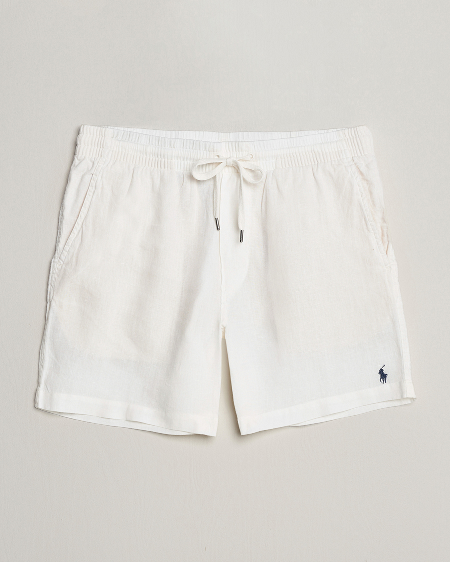 Men | Shorts | Polo Ralph Lauren | Prepster Linen Drawstring Shorts Deckwash White