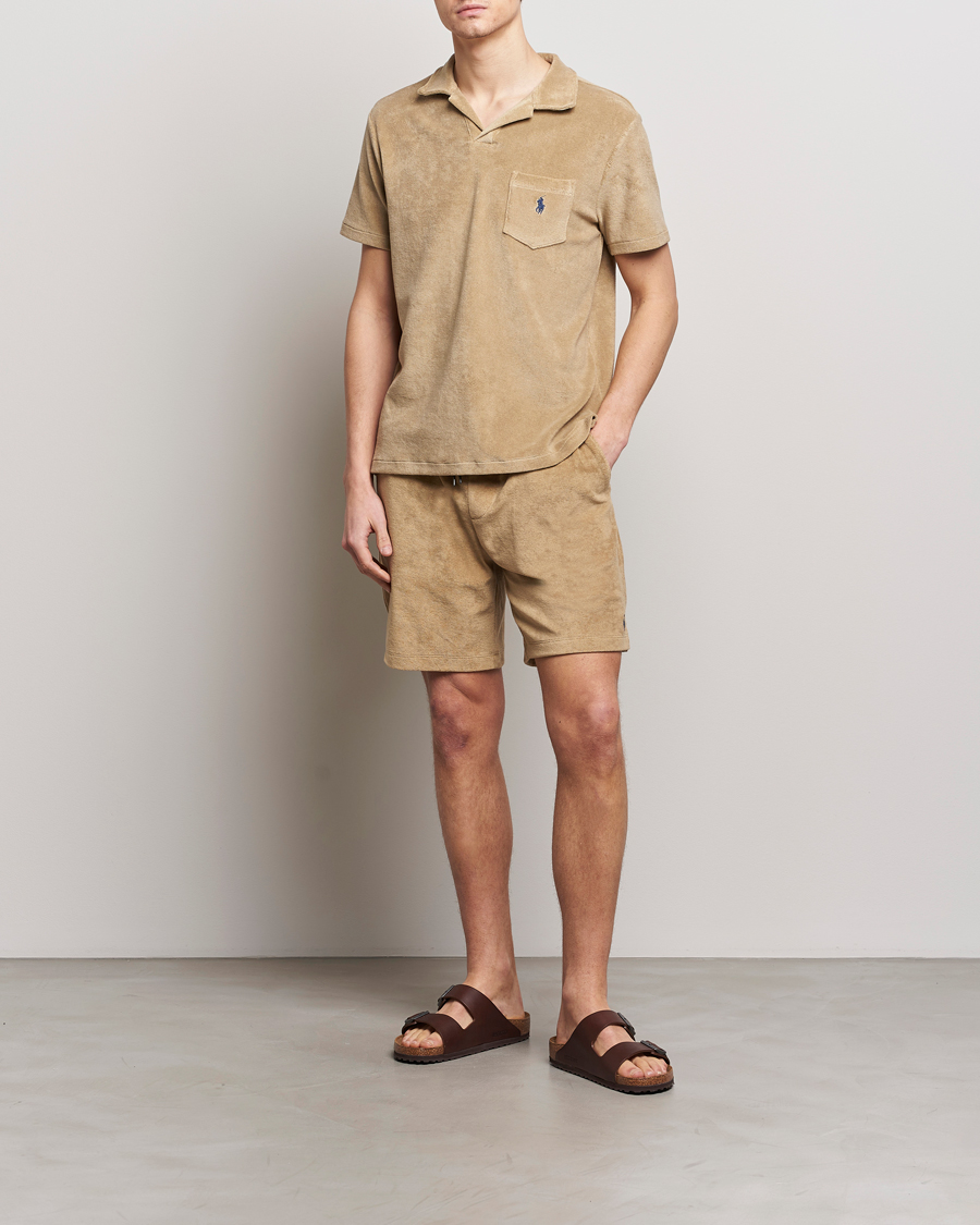 Men | Shorts | Polo Ralph Lauren | Cotton Terry Drawstring Shorts Coastal Beige