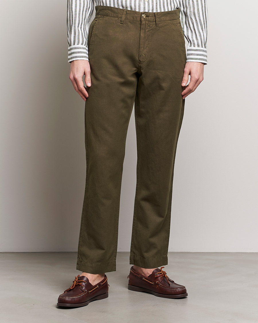 Men | Trousers | Polo Ralph Lauren | Cotton/Linen Bedford Chinos Canopy Olive