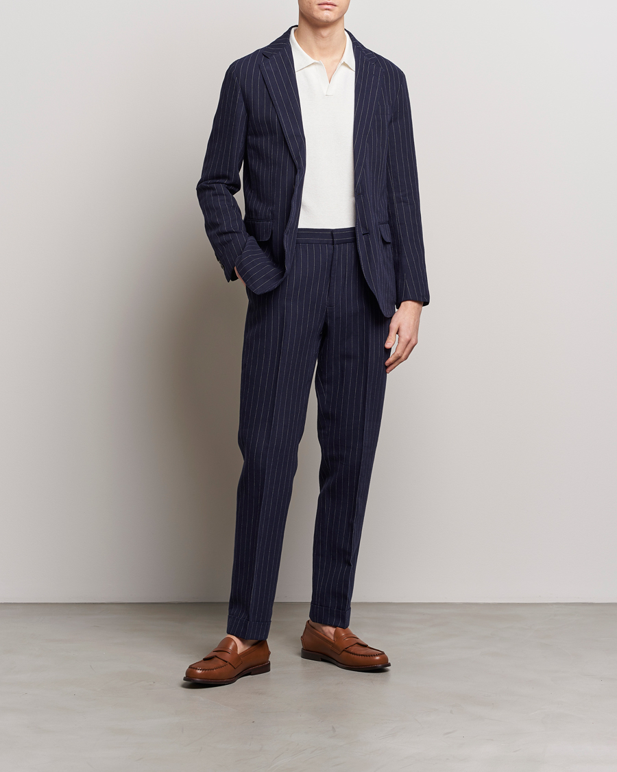 Men | Blazers | Polo Ralph Lauren | Linen Pinstripe Sportcoat Navy/Cream