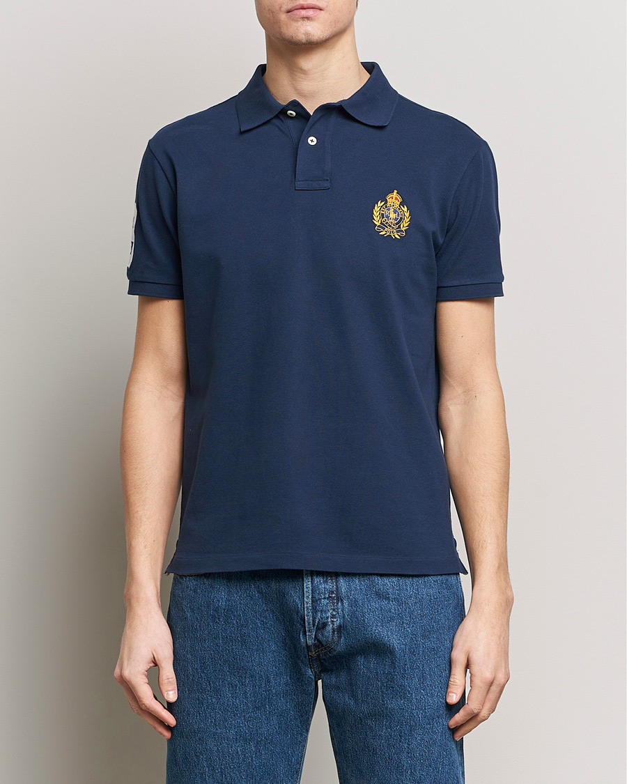 Men | Short Sleeve Polo Shirts | Polo Ralph Lauren | Custom Slim Fit Match Club Polo Newport Navy