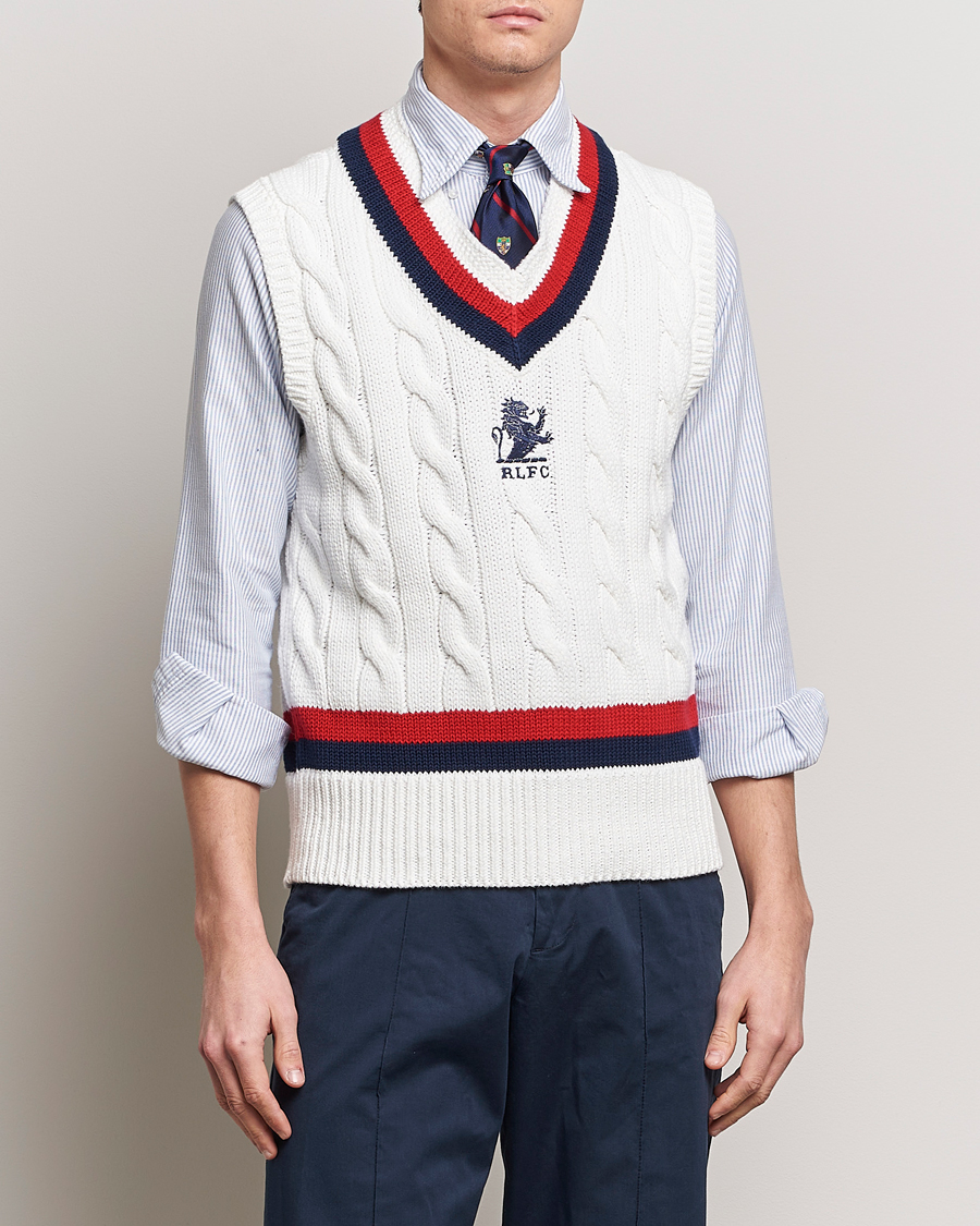 Mies |  | Polo Ralph Lauren | Cotton Knitted Cricket Vest Deckwash White