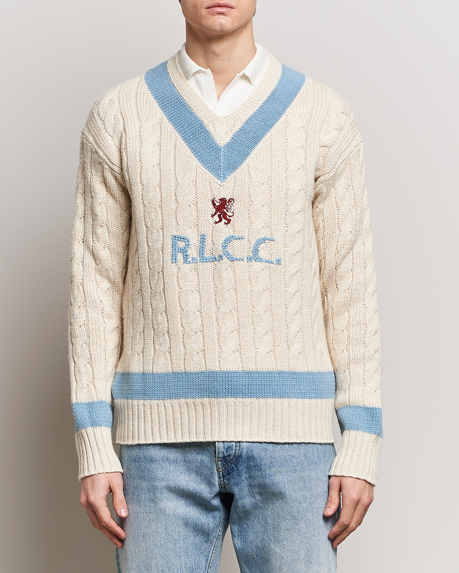 Herr | Stickade tröjor | Polo Ralph Lauren | Cotton/Cashmere Cricket Knitted Sweater Parchment Cream